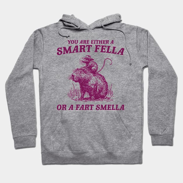 Are You A Smart Fella Or Fart Smella Vintage Shirt, Funny Rat Riding Cabybara Hoodie by ILOVEY2K